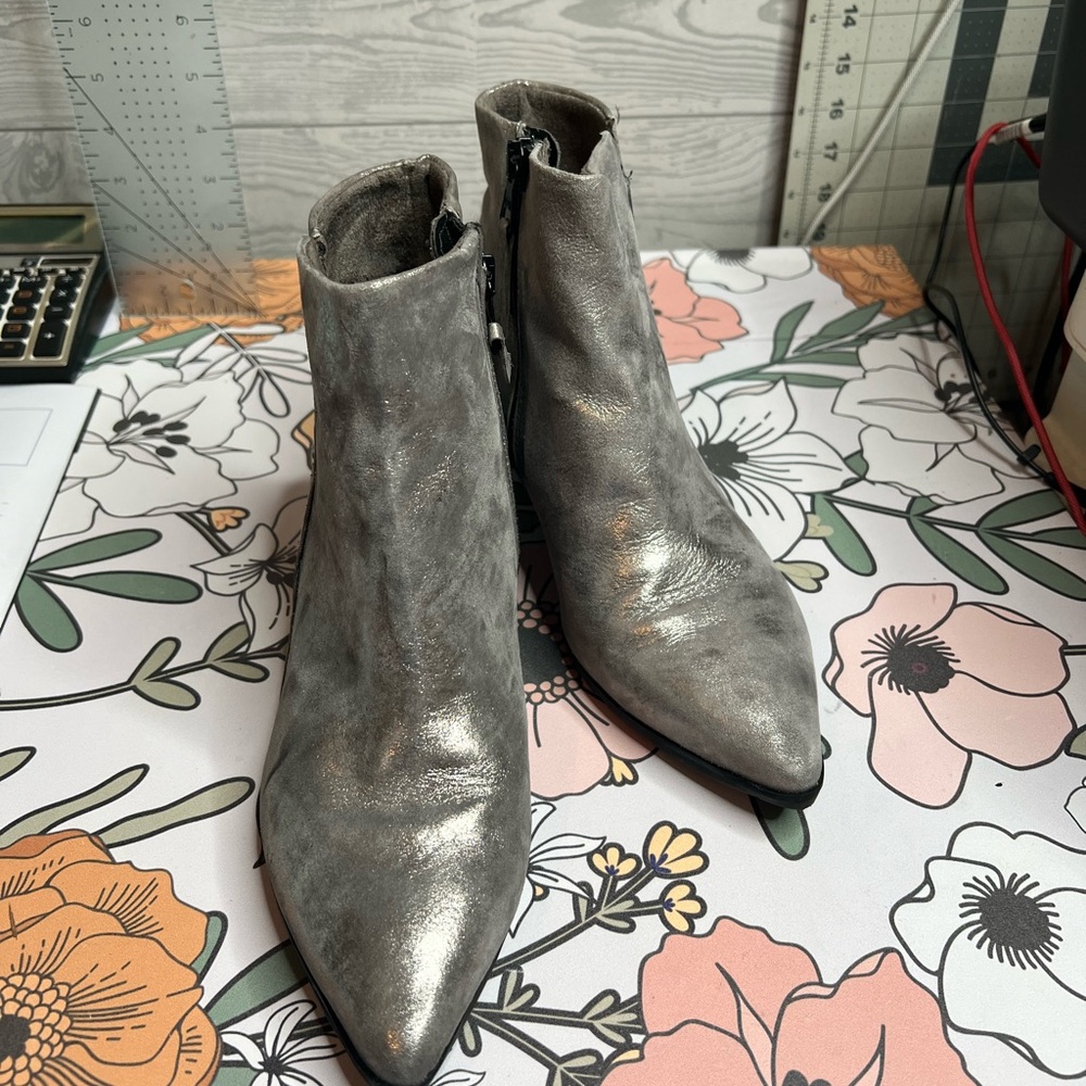 Miz Mooz Metallic Ankle Boots